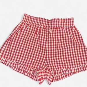 Red and white gingham ruffled shorts size Small